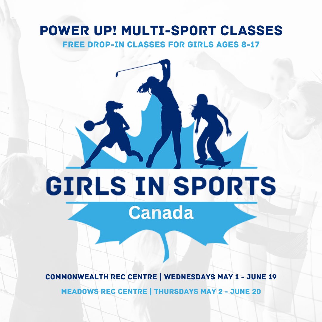 'For Girls by Girls' programs begin this week! A fantastic opportunity for girls ages 8-17. This FREE program aims to build confidence & skills in a safe and positive environment. 💪

Sign up for a class here: rb.gy/v5cyl7

#GirlsinSport #soallgirlscanplay #YEGFitness