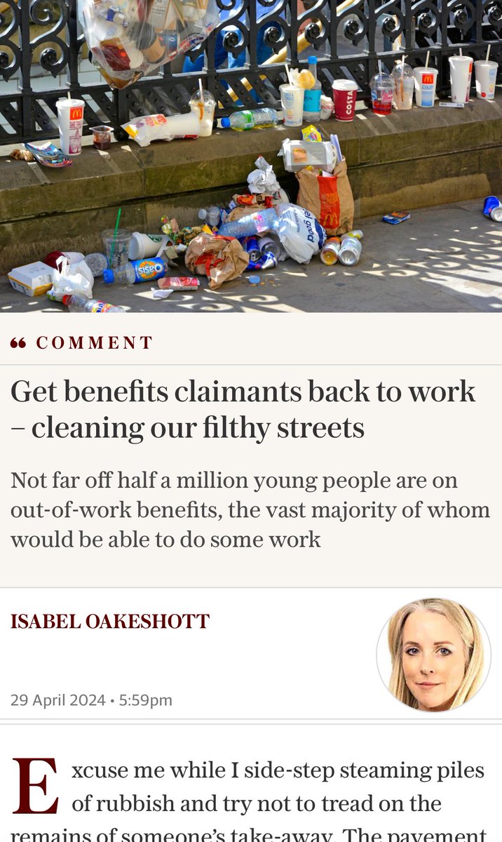Isabel Oakeshott & Zoe Strimpel have a wager going to see who can write the cuntiest column for The Telegraph. It's neck & neck. Or given their privileged backgrounds & lack of a proper working history it's brass neck & brass neck.
