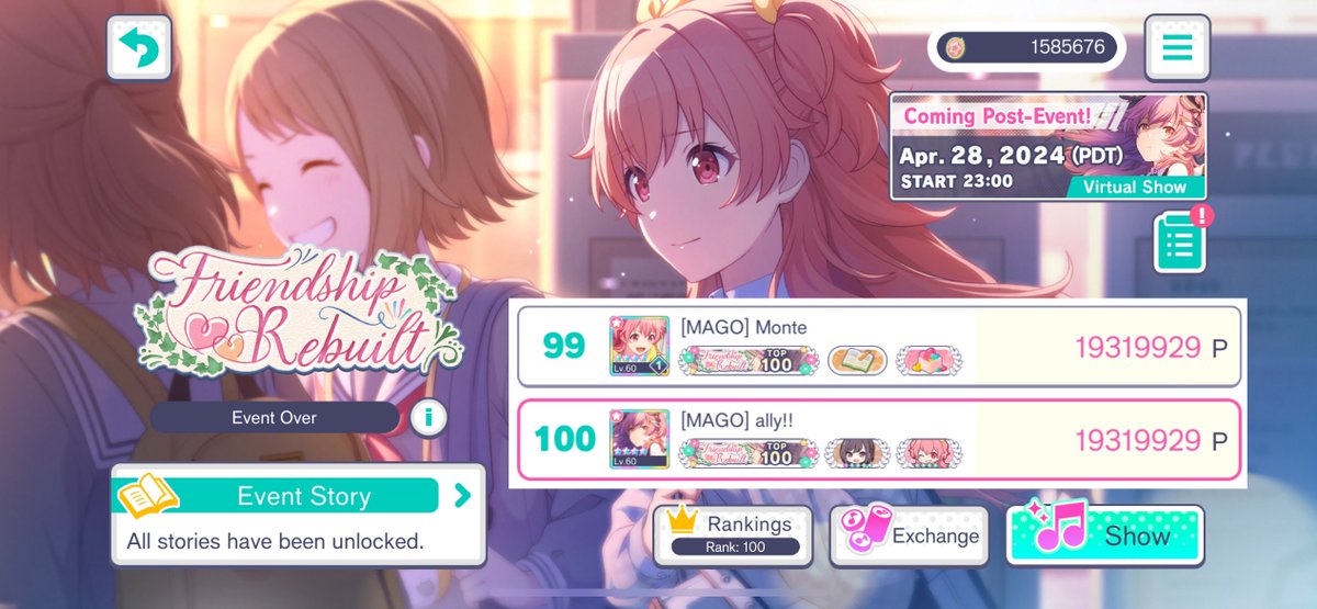 Friendship Rebuilt
T100 - 19,319,929 🗝️🍑🐣

momoi airi i love you. thank you to monte (@seabornerodent) and mago for supporting me and helping achieve this t100 ♡ 

tinyurl.com/retiefriendship