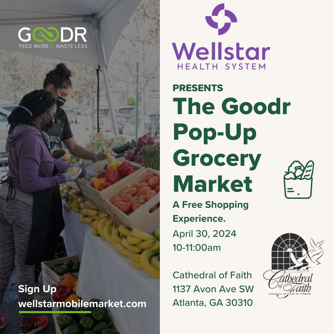 Hey, Atlanta @WellstarHealth's giving away FREE groceries tomorrow morning! From fresh produce to meats, dairy, and shelf-stable essentials, we've got you covered. Registration required. Pre-register to save your spot using the link in our bio.💚