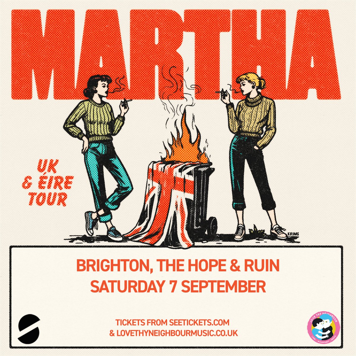 💽Onsale now! 💽 Durham DIY pop band @MarthaDIY play an intimate Brighton show! 🎫 @seetickets + our website 🏛 @thehopeandruin 📆 Saturday 7th September