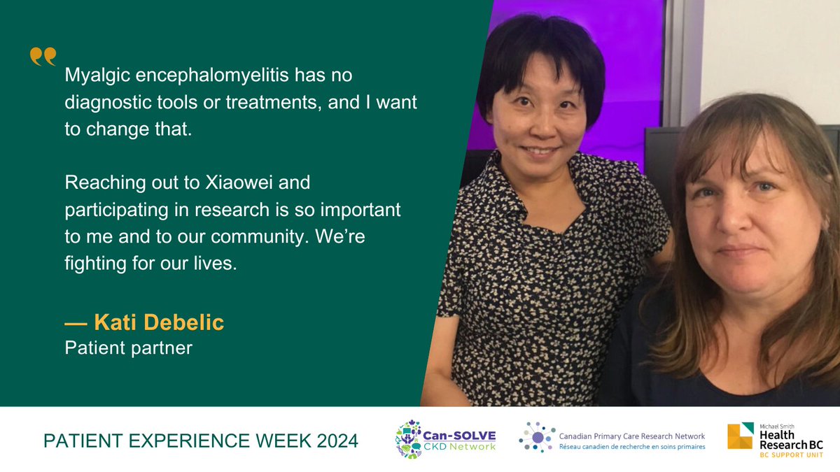 For Patient Experience Week, we celebrate patient partner and research teams working to improve patient experiences in health care. Learn how patient partner Kati Debelic and Dr. Xiaowei Song are making a difference: bit.ly/40zkime #PXWeek #PtExp #PatientExperienceWeek