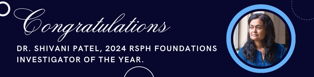 Congratulations to EGDRC's Dr. Shivani Patel for her outstanding achievement in winning the #RSPH Foundations Investigator of the Year Award. This accolade truly reflects her exceptional brilliance, compassion, and remarkable dedication to advancing #science.