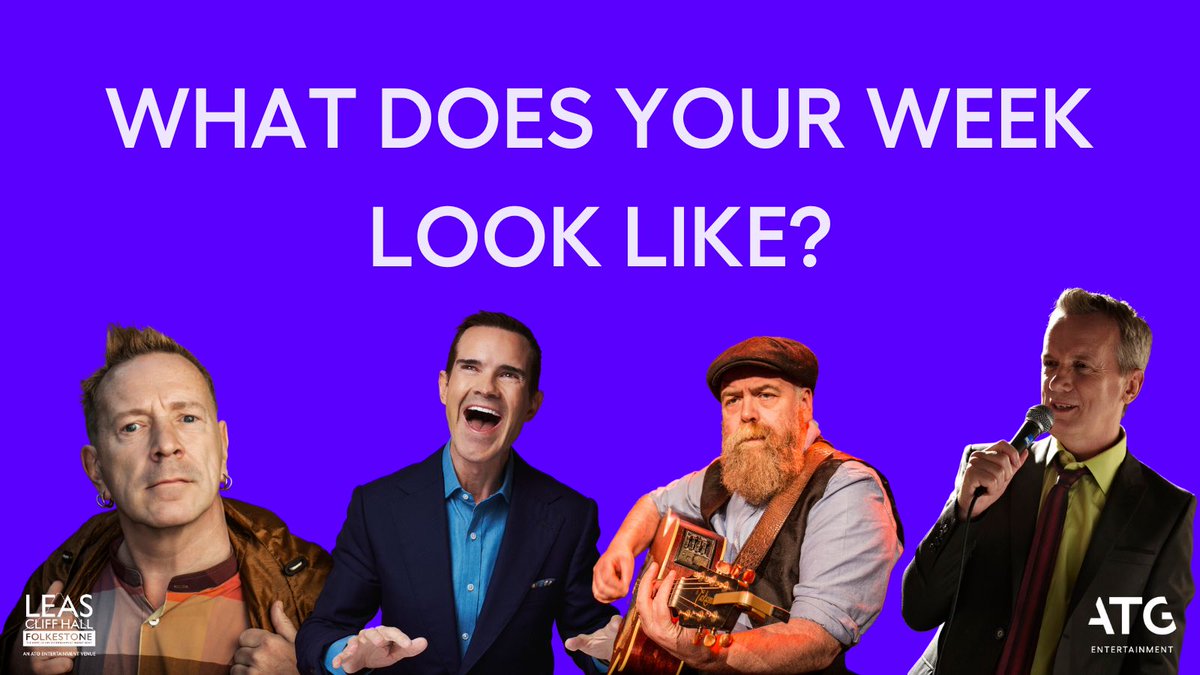 Happy Monday Leas Cliff Hallers!

Who's coming to a show this week? 🙌
Wednesday: @jimmycarr 
Thursday: @FrankOnTheRadio 
Friday: @lydonofficial 
Saturday: @7drunkennights 

Hashtags: #LeasCliffHall #Folkestone #WhatsOnKent #WhatsOnLeasCliffHall #LeasCliffHallWhatsOn