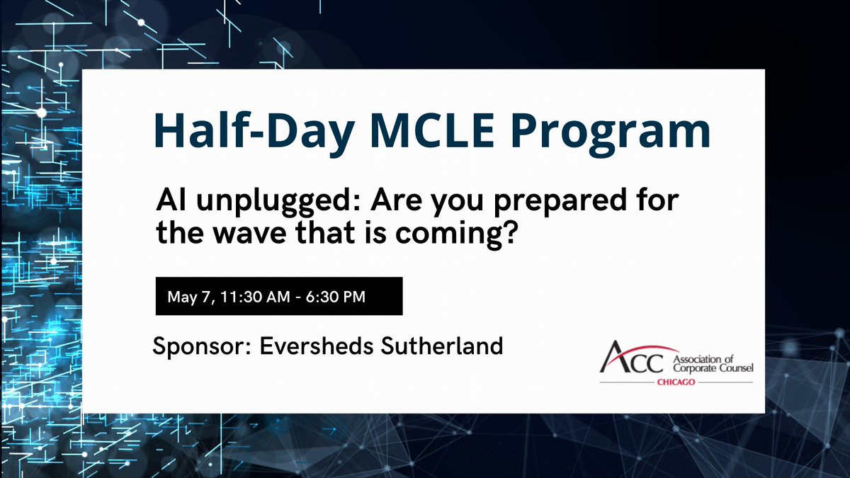 Join us on May 7 for a half-day MCLE program to explore #AI in various areas such as governance policies and board oversight, inherent IP risks, third-party contracting, and more. bit.ly/3xUitI0 #inhousecounsel @ESgloballaw