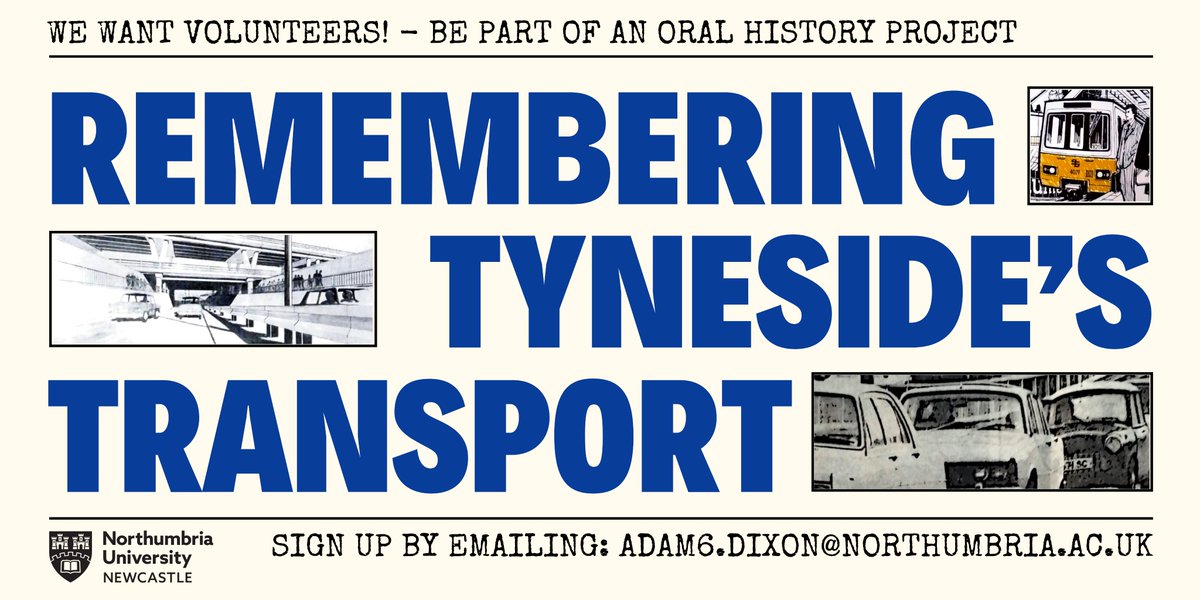 Hey @TyneFlashback I'm currently doing a PhD looking at the history of transport on Tyneside during the 20thC. I'm looking for oral history volunteers who experienced using and working on the Metro, ferries and motorways. Can you help?
