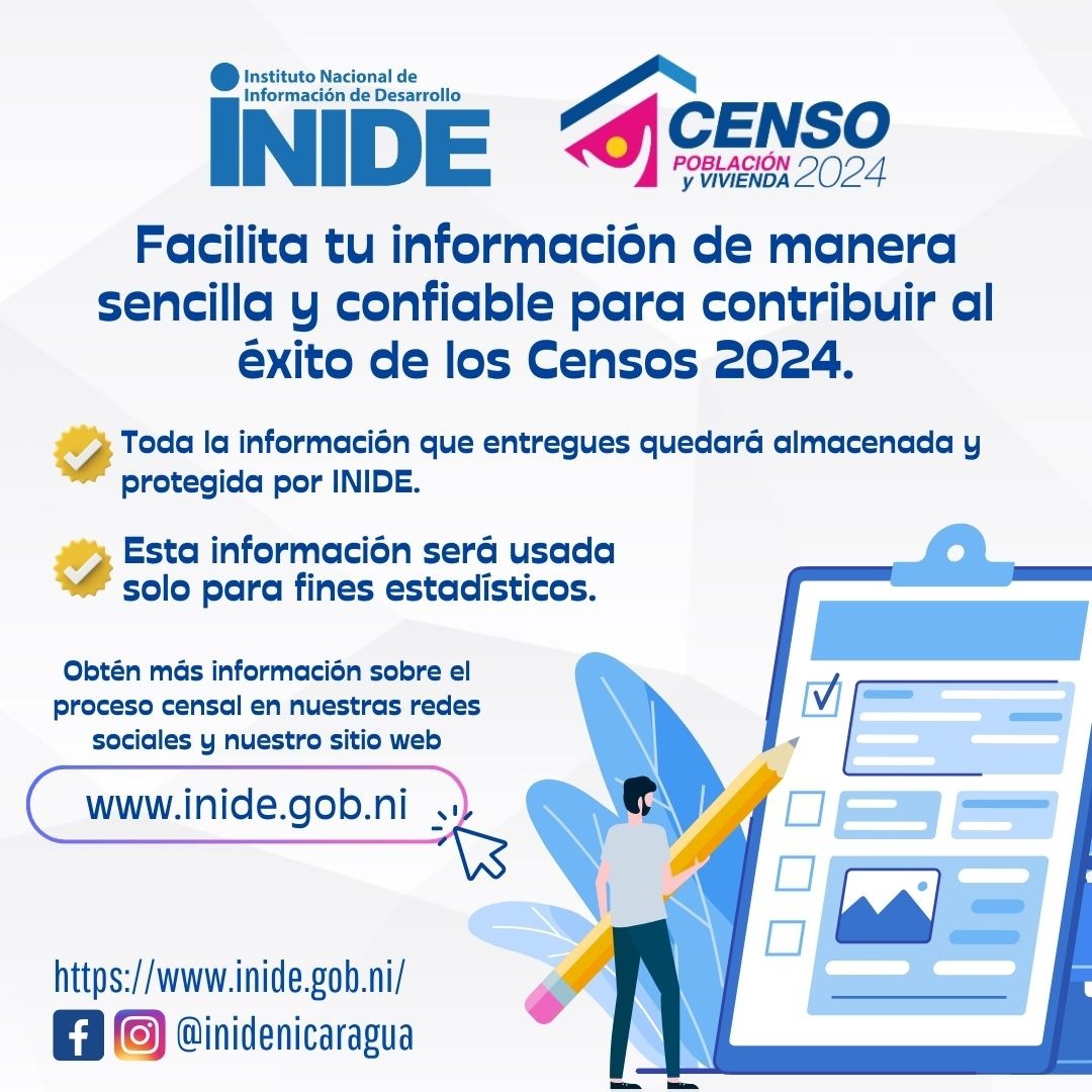 #Nicaragua || Mañana da inicio el CENSO de Población y Vivienda. El llamado es a atender con confianza a los encuestadores y respondamos las preguntas 📄🖋🗳 #SomosPLOMO19