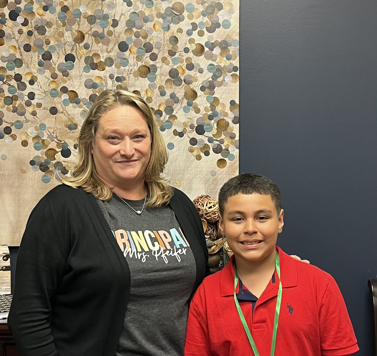 Meet Lorenzo, our Elm Grove Principal for the Day. He got in his steps today making sure everyone was SOARing! 💚🦅 <a href="/HumbleISD/">Humble ISD</a>