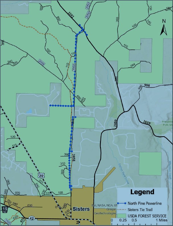 ‼️🌲 Vegetation management will begin May 1 on 3.5 miles of existing powerline along FS Rd 2058, also known as North Pine St, on the Sisters Ranger District. This section of road connects the City of Sisters w/ Indian Ford Road to the north. ℹ More info: fs.usda.gov/detail/deschut…