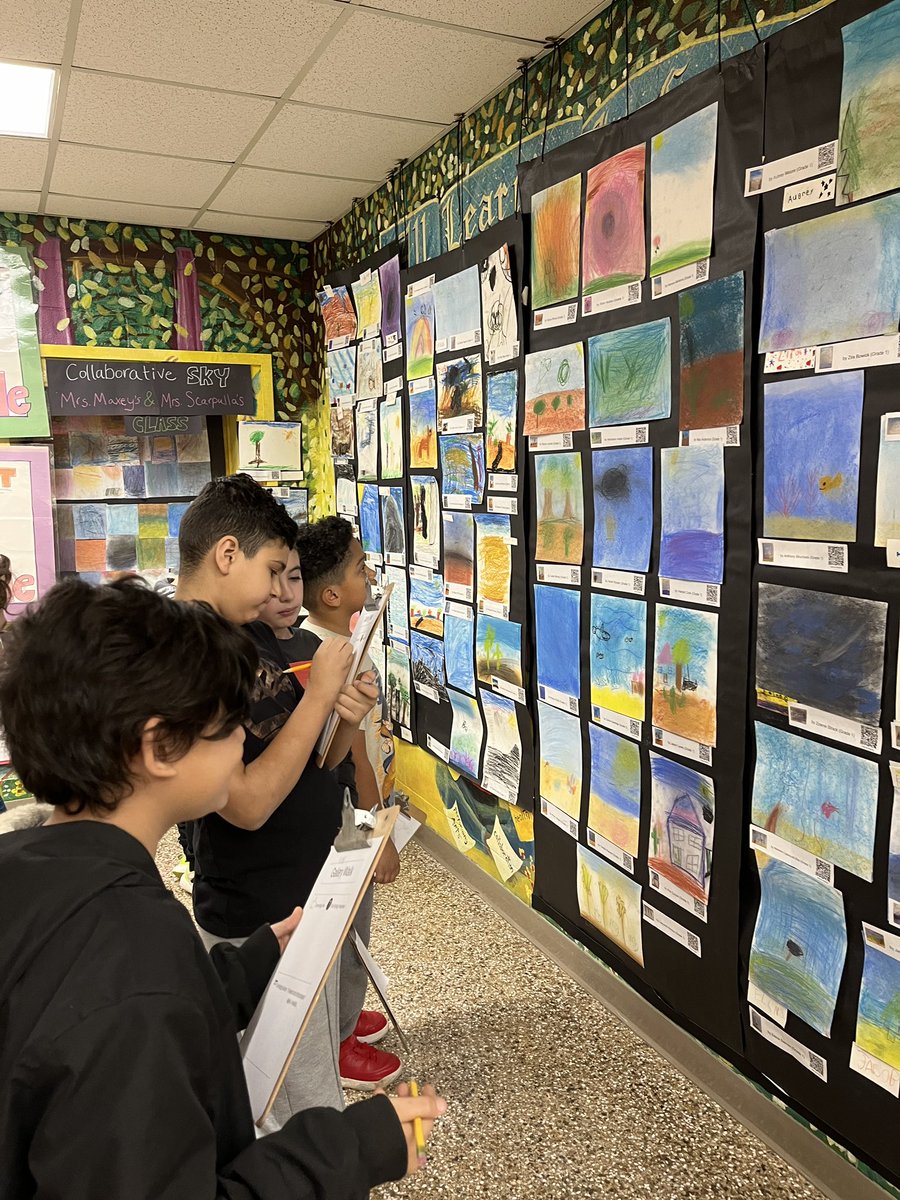 4th grade @gcwaltdisney artists participated in a Gallery Walk to discuss their observations about our school-wide art show! #gcpride