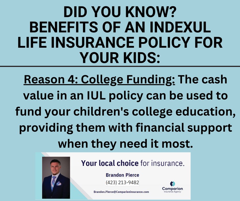 Did you know? The benefits of IndexedUL for your kids reason 4! #Lifeinsurance #Lifeinsurancematters #IndexedUL #Terminsurance #Wholelifeinsurance #Financialfreedom #Lifeinsuranceagent #Incomeprotection