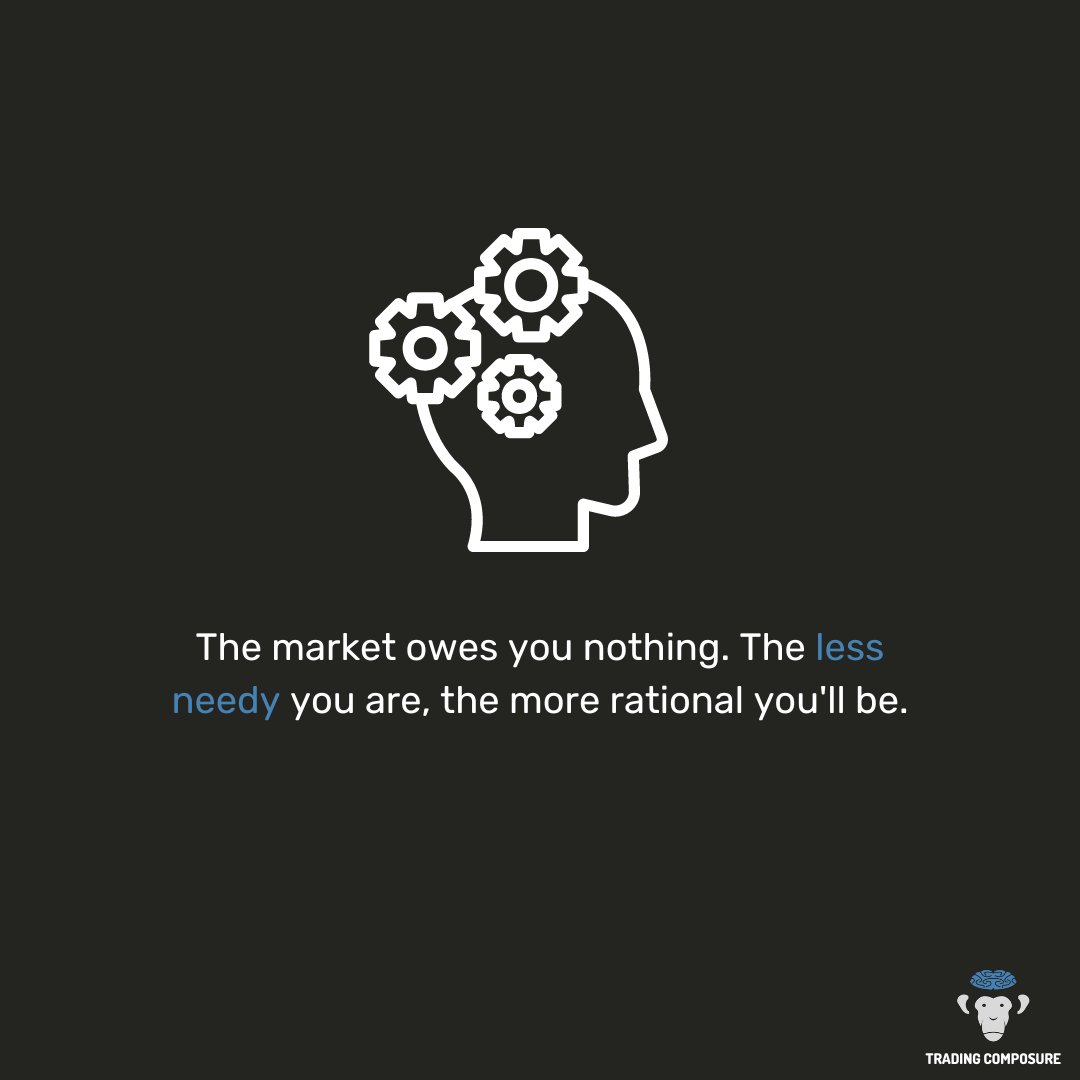 The market owes you nothing. Maintaining a mindset of independence and rationality, free from emotional neediness, leads to sound decision-making in trading. 📊💭