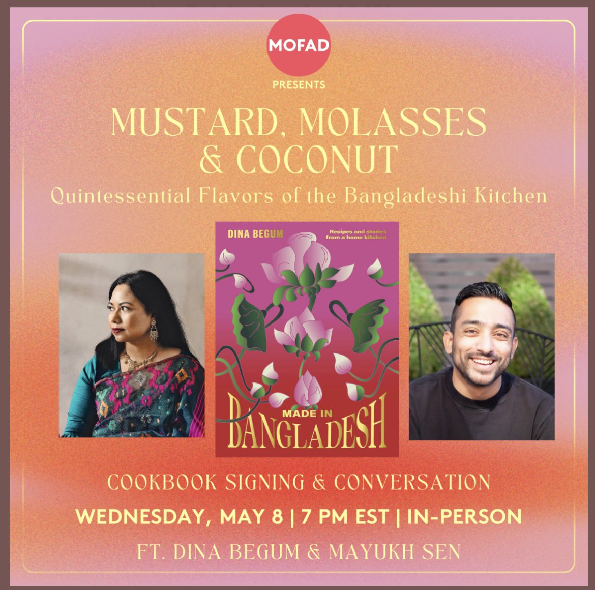 My first NYC event is at @mofad where I’ll be chatting to my friend @senatormayukh - tickets linked below! There’ll be conversation, snacks & you’ll be able to get signed copy of #madeinbangladesh @HardieGrant mofad.org/calendar/musta…