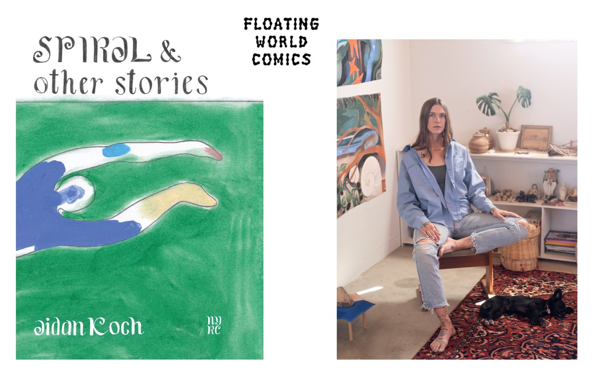 Tomorrow, Aidan Koch will be at @floating_world (btw 5 - 7pm) to launch her beautiful new book, Spiral and Other Stories. She'll be talking with Jason Leivian, owner of the store. Porltand (OR), head over.