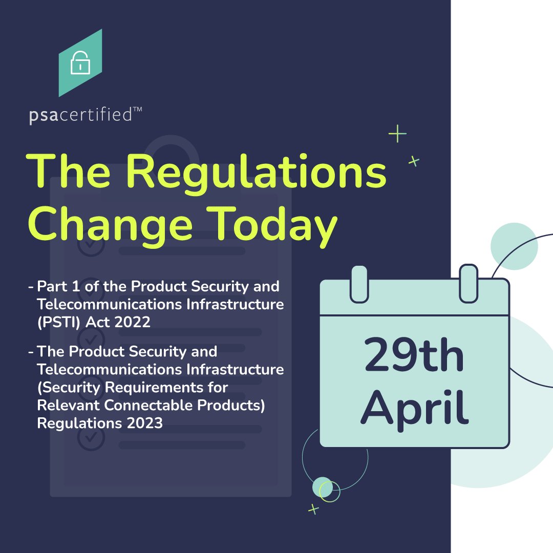 Today is the day that security regulations change for consumer connected devices in the UK. Change is key for innovation, but it can also bring challenges for those adapting the new standards. Read our whitepaper for guidance on navigating these changes👇 psacertified.org/app/uploads/20…