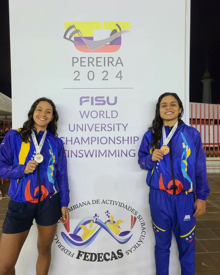 Las actividades subacuaticas cosecharon medallas en el Mundial Universitario 🥈🥉 Venezuela regresó triunfante del Campeonato Mundial Universitario de Natación con Aletas FISU 2024 realizado en la ciudad de Pereira, Colombia los días 26 y 27 de Abril.