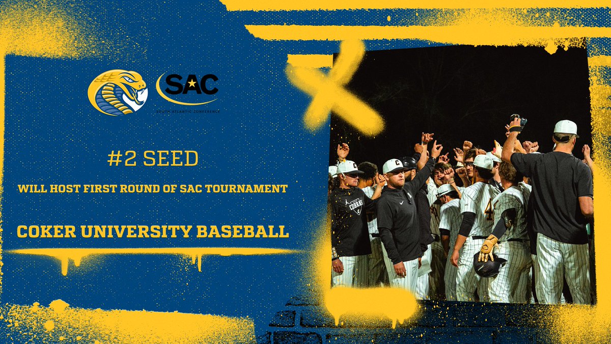 Coker_Cobras's tweet photo. ONE OF THE STOPS ON THE WAY TO THE SOUTH ATLANTIC TITLE GOES THROUGH THE VILLE!

@CokerU_Baseball is the 2 seed and will host the first round of the playoffs starting this Friday! The tournament will go from 5/3-5/5. 

#NCAA #NCAADII #NCAABaseball #DII #cobrapride🐍 https://t.co/754B1x03SH