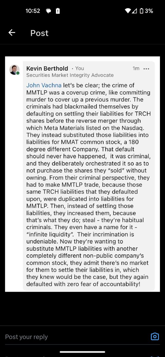 This is EXACTLY how FINRA allowed their hedge fund pals to escape covering their short positions.

This is why 65,000+ families are literally stuck with counterfeit shares.

This is illegal 
This is FRAUD
This is #MMTLP