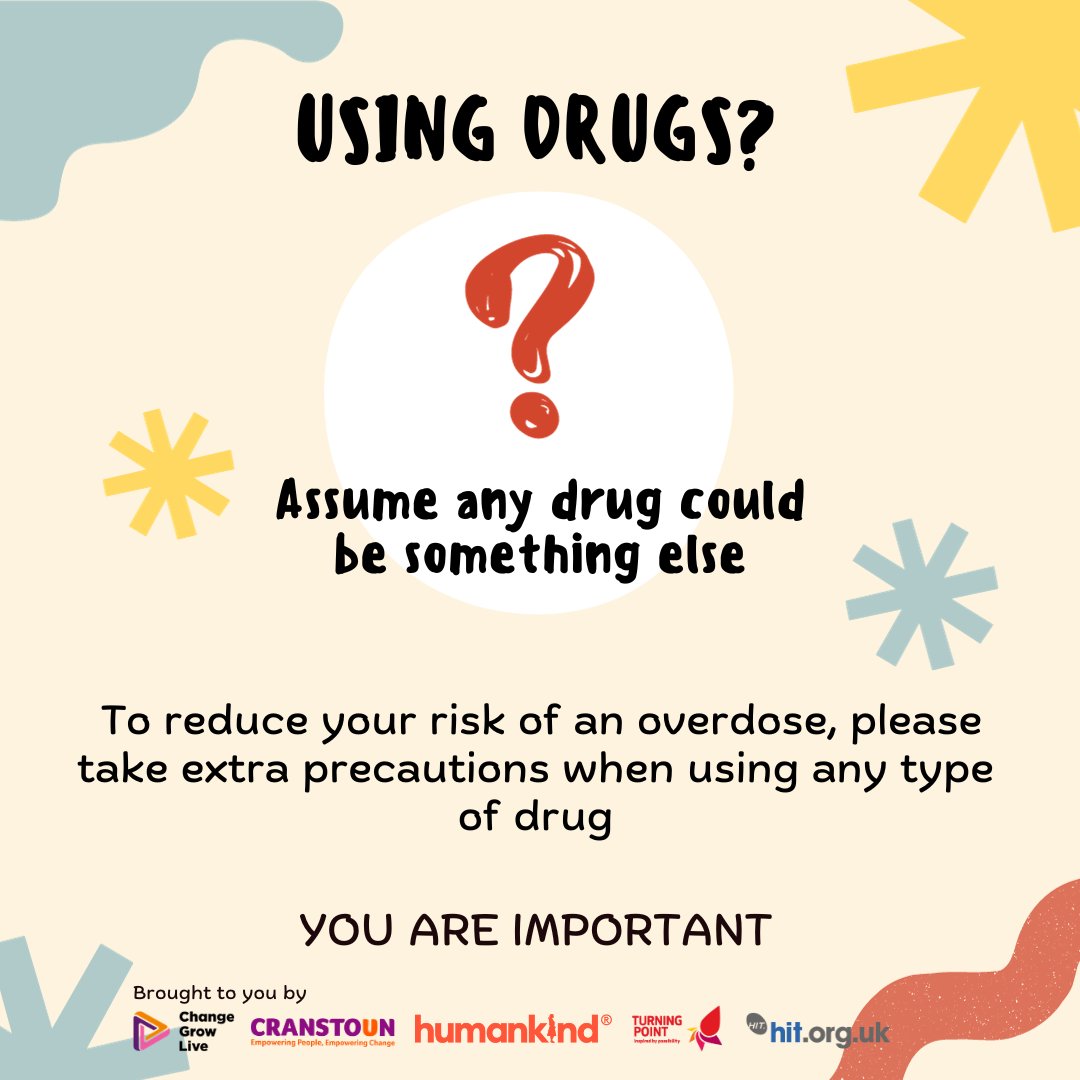 Drugs are changing. You should always assume that any drug you are taking could be something else.

You can submit an anonymous sample of the substances you use to the WEDINOS Project for analysis.
wedinos.org #EndOverdose

🧵2/4