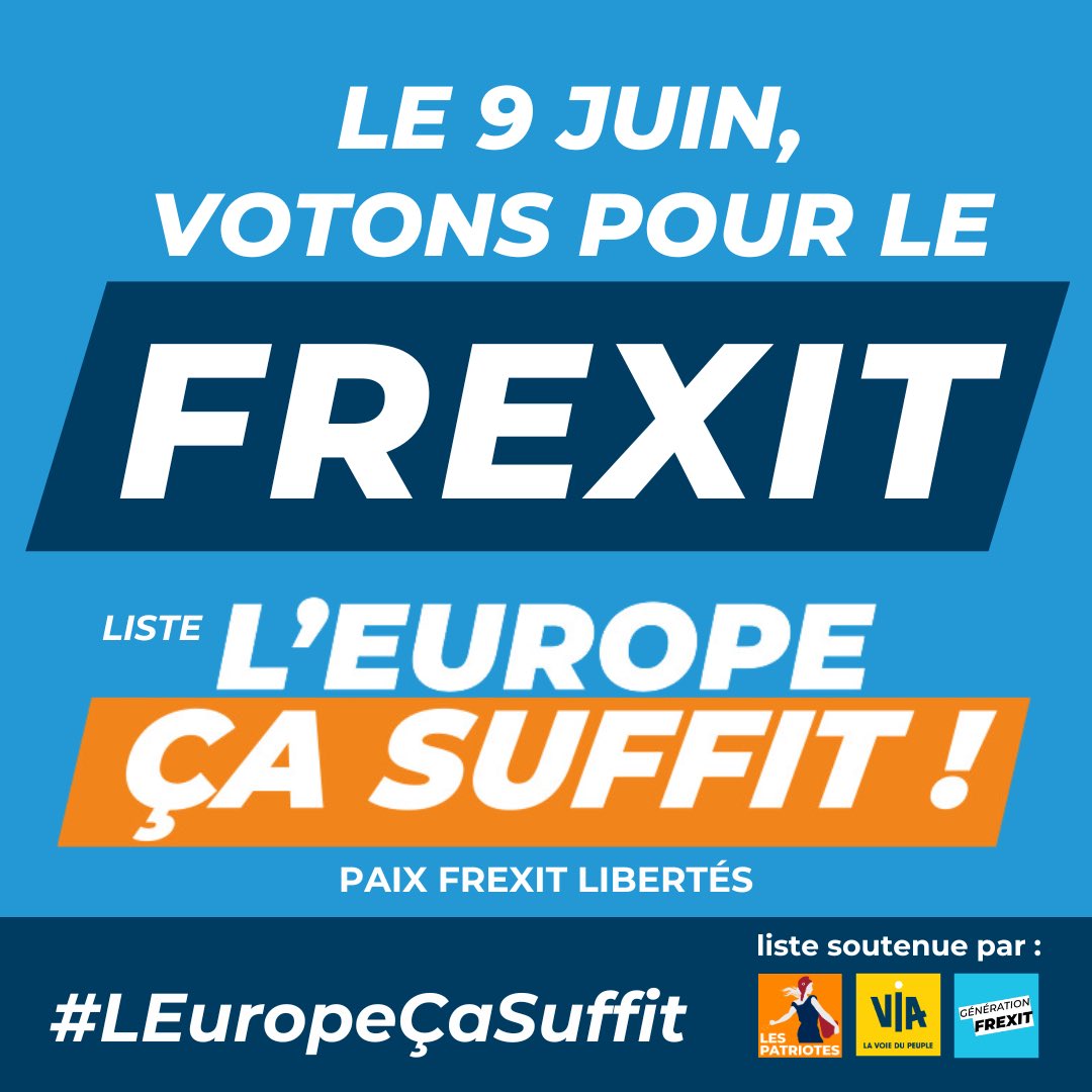 #LEuropeÇaSuffit !
#Le9JuinJeVoteLesPatriotes 🇨🇵