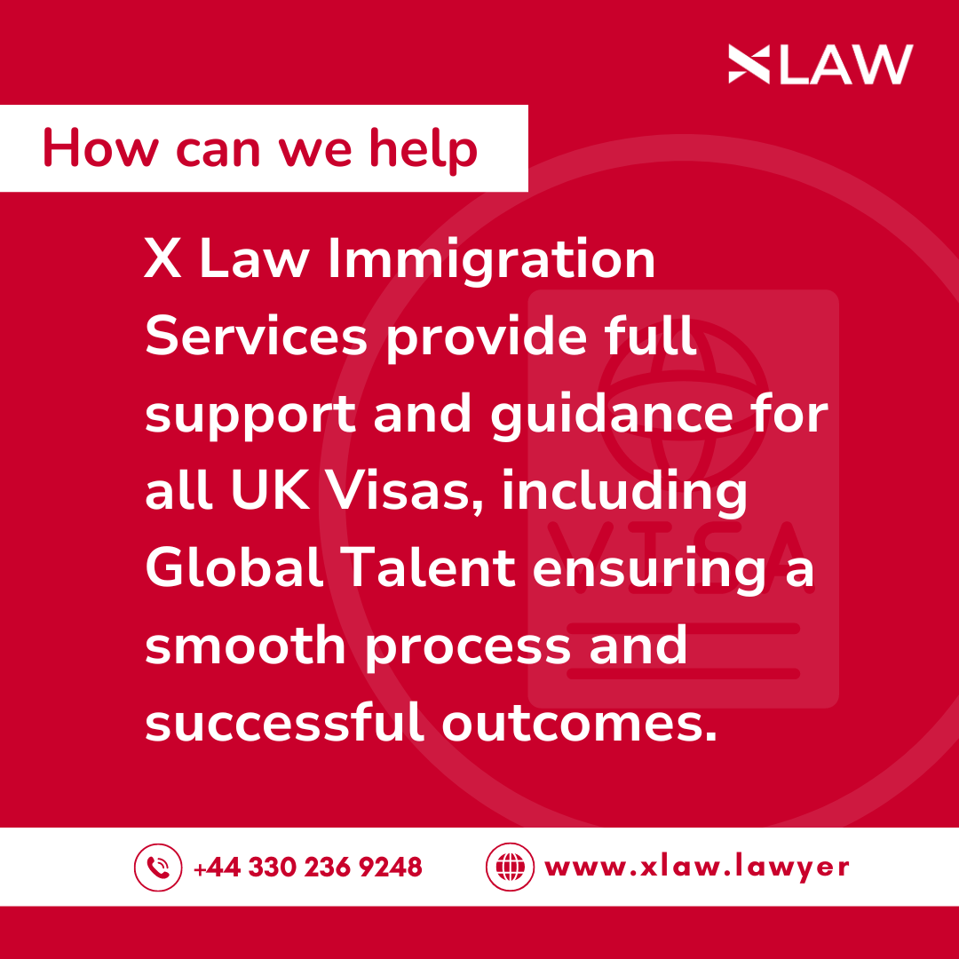 Maximise Your Potential with the UK Global Talent Visa. Aimed at high-flyers in academia, arts, and tech, it provides an array of advantages and a direct route to residency. Explore the benefits and let X Law facilitate your journey. 

#GlobalTalentVisa #UKImmigration #XLaw