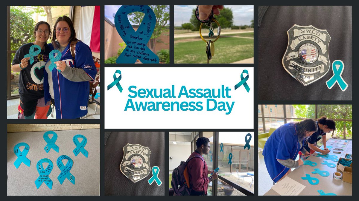 On Wednesday, April 24th, SWCD students and staff wore teal to raise awareness for sexual assault survivors and victims. They wrote words of affirmation and encouragement on teal ribbons to show their support. 
.
#GoToSWCD #sexualassaultawarenessmonth