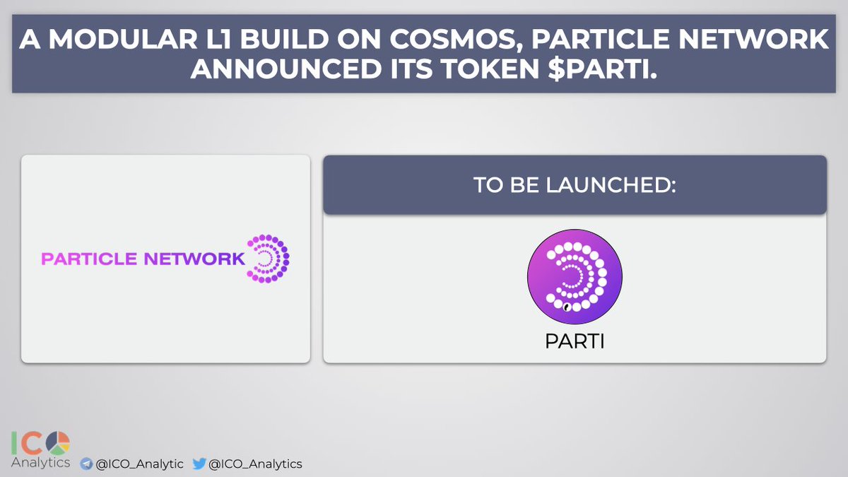 A modular L1 build on Cosmos, @ParticleNtwrk announced its token $PARTI. Public distribution details are yet to be announced.