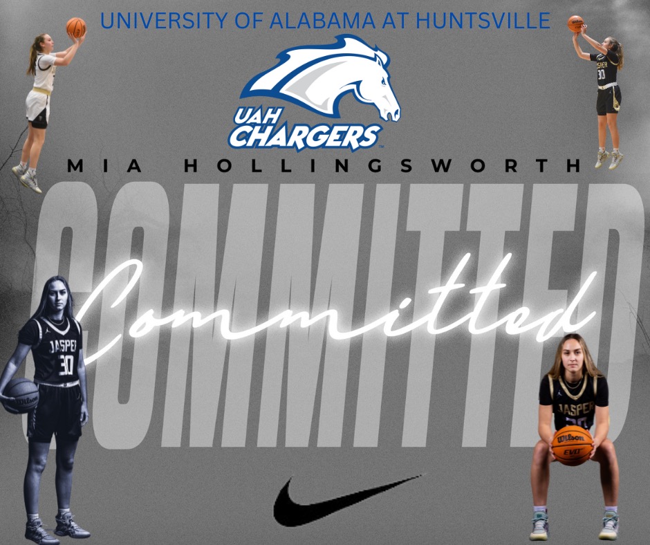 Congrats to <a href="/miahworth/">Mia Hollingsworth</a> for her commitment to UAH! The Chargers are getting the best shooter in the state! <a href="/jaspervikes/">Jasper Vikings</a>
