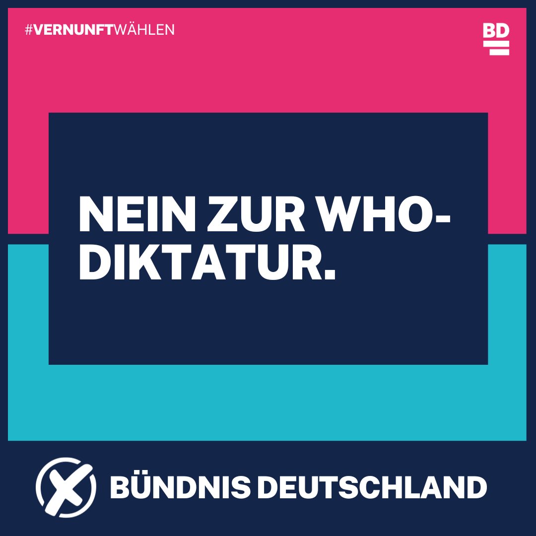 Wir lehnen den geplanten Pandemievertrag der WHO ausdrücklich ab. Jedes Land muss frei sein, Maßnahmen selbst festzulegen und durchzusetzen. #whopandemievertrag #vernunftwählen #vernunftstattideologie #bündnisdeutschland #europawahl2024 #kommunalwahlsachsen2024 #larspatrickberg