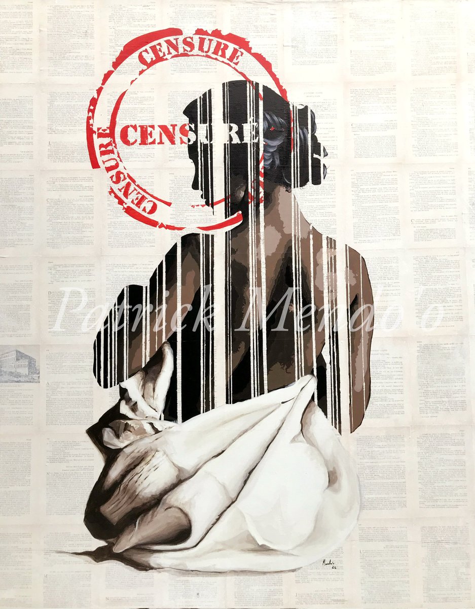 Titre: Pudeur
Technique : Collage papiers et acrylique sur toile
Dimension en cm: 110x130
Année: 2022

Il est important de préserver l'image de la femme. 

#ArtistOnTwitter #artcollector #africanart #artgallery #Contemporaryart
