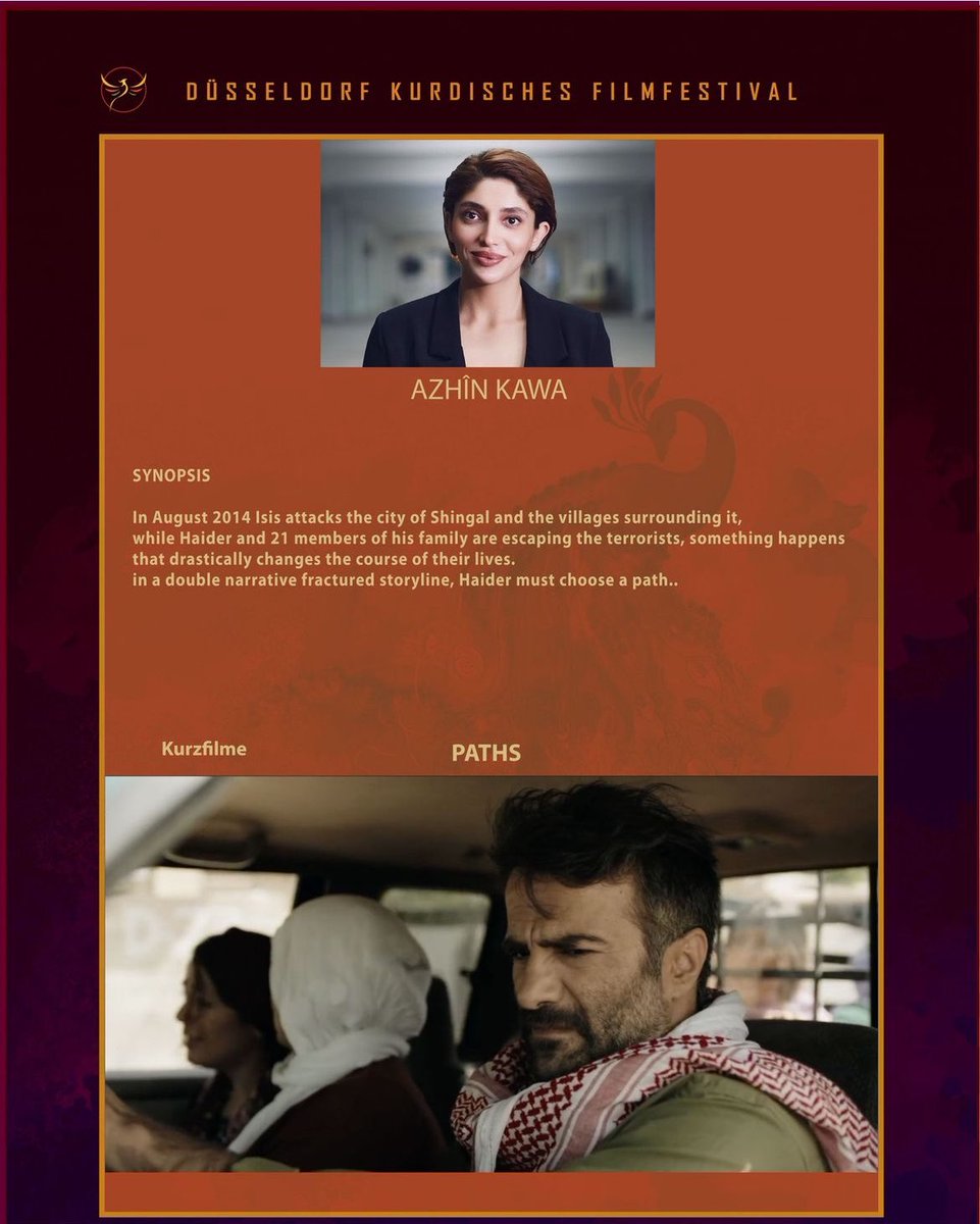 dkff_de's tweet photo. Aspiring Filmmaker’s Award
Xelata Piştgirîya Fîlma Nû
#DKFF2024
Paths
Azhîn Kawa
Festîvala Fîlmên Kurdî ya Dusseldorfê
Kurdisches Filmfestival Düsseldorf https://t.co/zZ8G0ek5F0