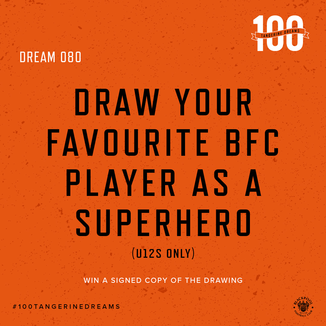 The final Dream of the month of April.

Email your entries to 100years@blackpoolfc.co.uk

🍊 #UTMP | #100TangerineDreams