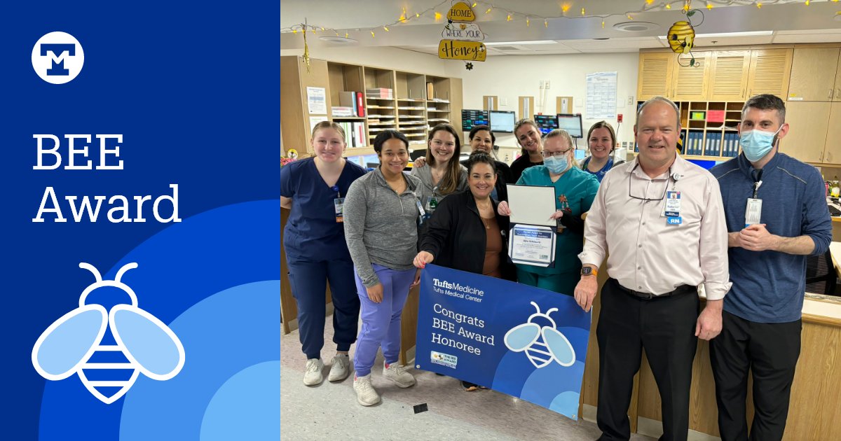 Clinical Care Technician Ajka Sakanovic has earned the BEE (Being Excellent Every Day) Award! 

Ajka's Tufts MC colleagues offered praise for her positive attitude, her efforts to improve the CCT training process and her ability to anticipate patient needs. 

#TuftsMedicine