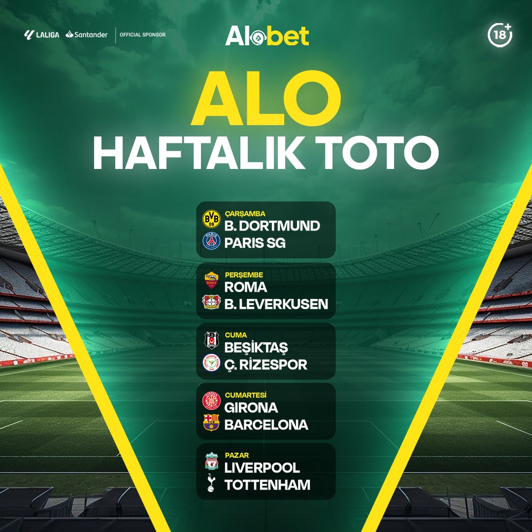 ✨ TAM 500 FREEBET BÜYÜK ÖDÜL ✨ ⚡ #Alobet haftalık toto etkinliği devam ediyor ! ➡️ Hemen etkinliğe katıl ödülleri kap ; alohaftaliktoto.gmdy.link ‼️ Ödül dağılımı ve etkinlik şartları yorum kısmında ‼️