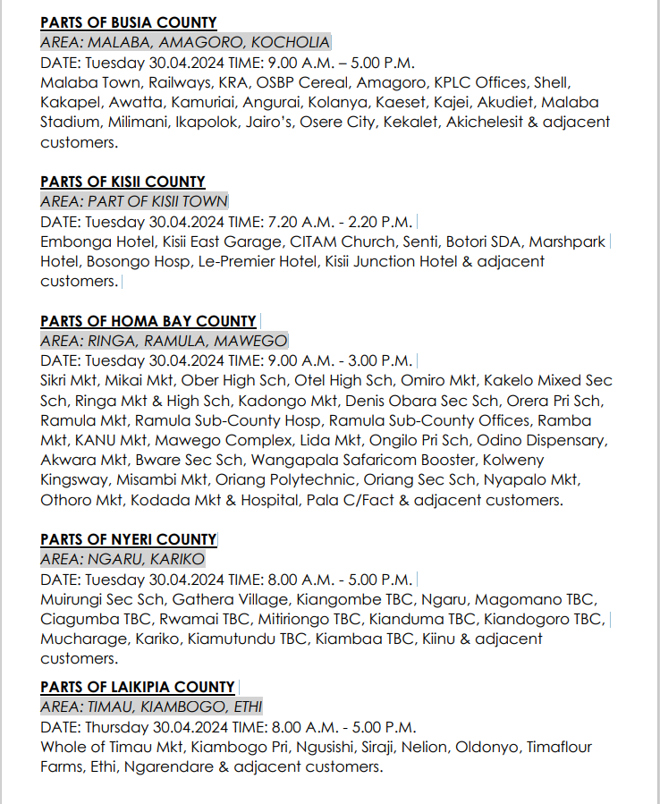 KenyaPower_Care's tweet image. Good evening,
Kindly receive tomorrows power interruptions (30.04.2024)
^FK