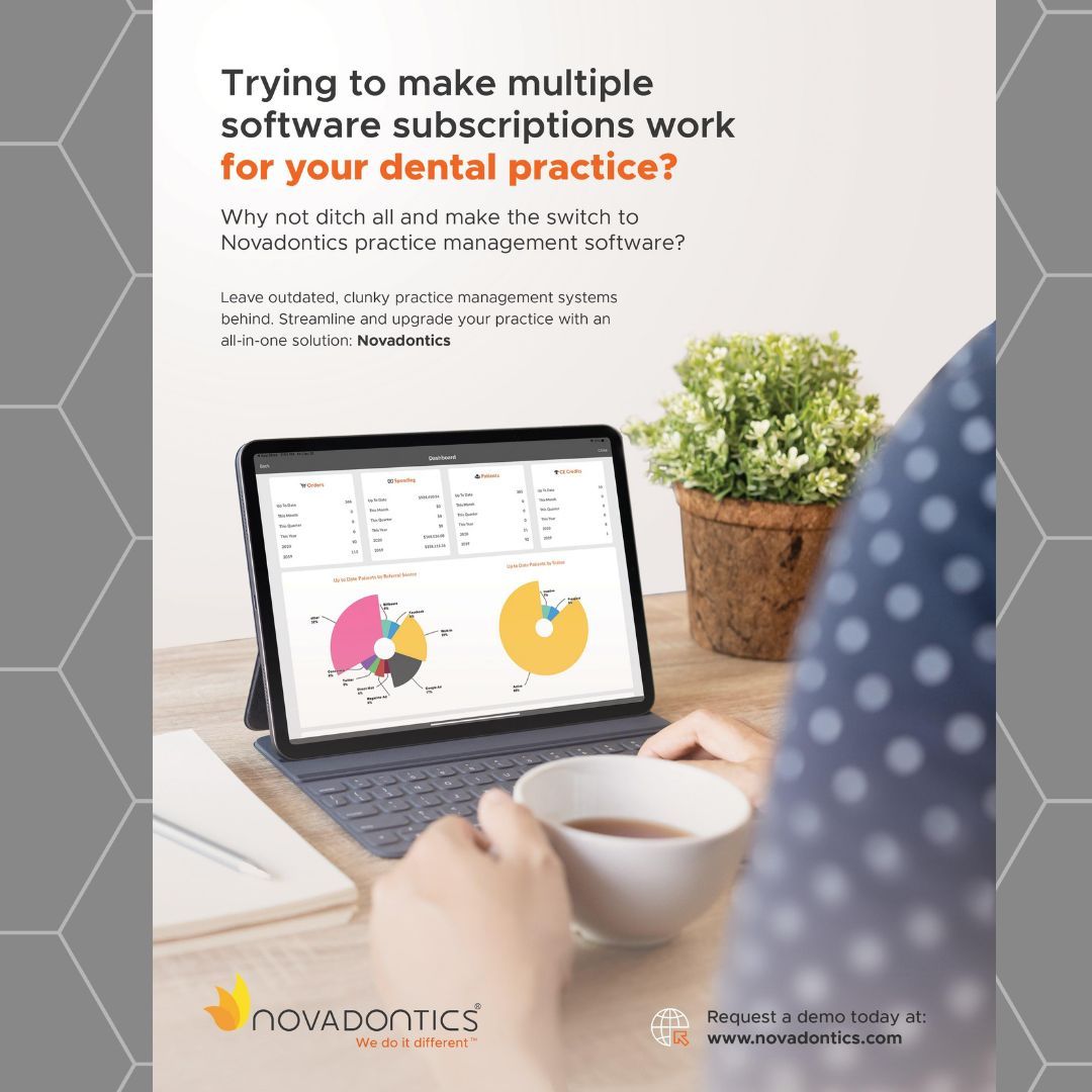 Too many platforms and not enough time? Discover how Novadontics integrates all of
your practice’s needs with a single log in and subscription. 

📅 Schedule your demo today at: novadontics.com 
#Novadontics #DentalPractice #DentalManager #DentalSoftware