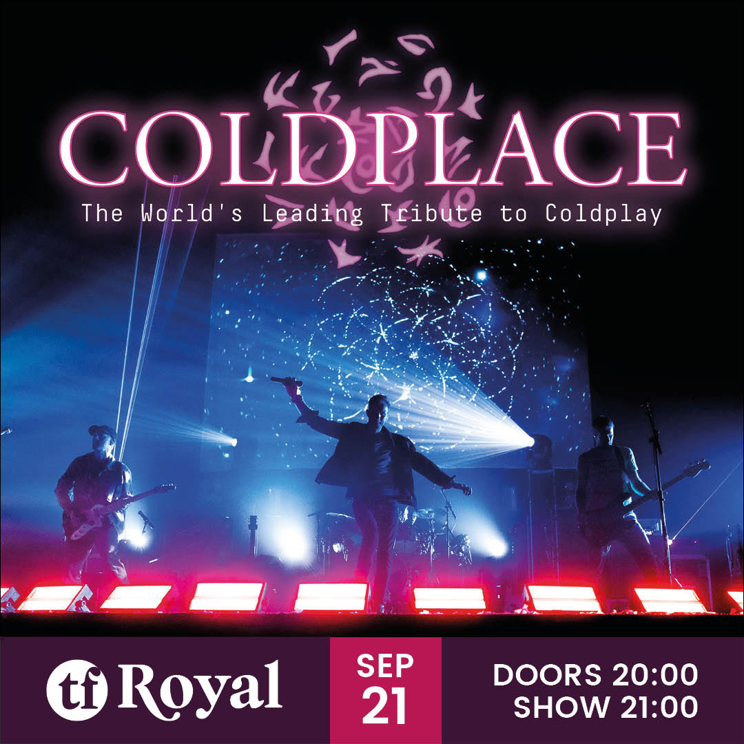 🚨 COLDPLACE 🚨

Coldplace – the world’s leading tribute to Coldplay is live at the TF Royal on Saturday September 21st! 🤩

🎟 Tickets are NOW ON SALE: bit.ly/3uDtaxj
from our Box Office on 094-9023111 and Ticketmaster.ie