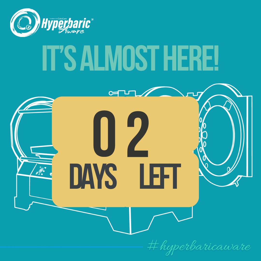 Only two more days! Are you ready to Just Breathe?

Share this post to show your support for #HyperbaricAwarenessMonth 

#HyperbaricAware #WoundCare #Hyperbarics #HBOT #Healing