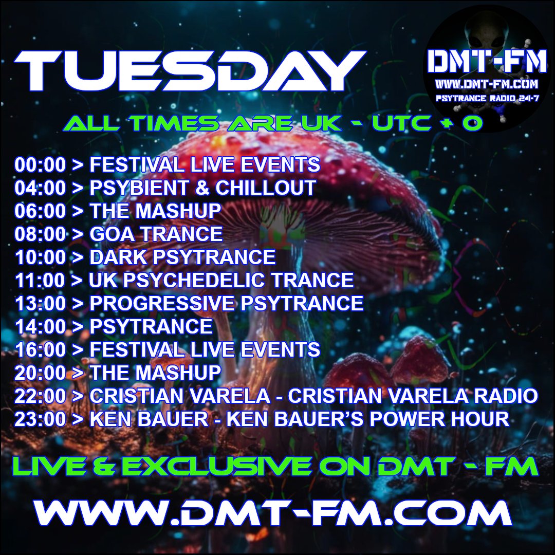 Shows on DMT FM on Tuesday 30/04/2024 - Psytrance Radio DMT FM - Psytrance Radio Broadcasting 24/7

dmt-fm.com

#psytrance #trance #psychedelic #psy #music #rave #dj #trancefamily #psytranceworld #party #trancemusic #dance #dmtfm #edm #chillout #chillout