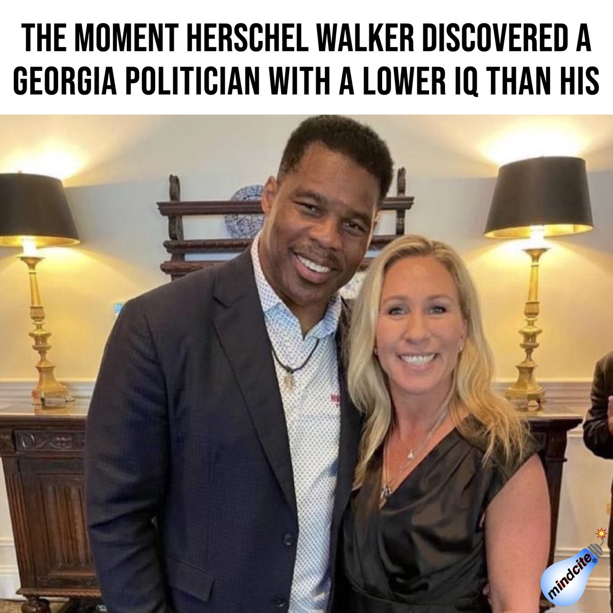 BREAKING: After watching Marjorie Taylor Greene's mind-numbing exhibitions of ignorance in Congress, Georgia Republican Herschel Walker is thinking of running for the House instead of the Senate!  
#DemVoice1 #ProudBlue