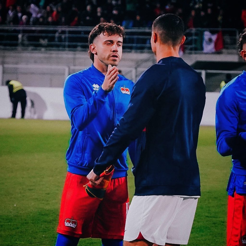 Denis Salanovic 🗣(Liechtenstein national team player): Cristiano Ronaldo is my idol, and last year I met him in the locker room after the national team match. I was shaking, man, when I saw him. I never feel nervous with any player, but when I saw Cristiano, I started sweating.…