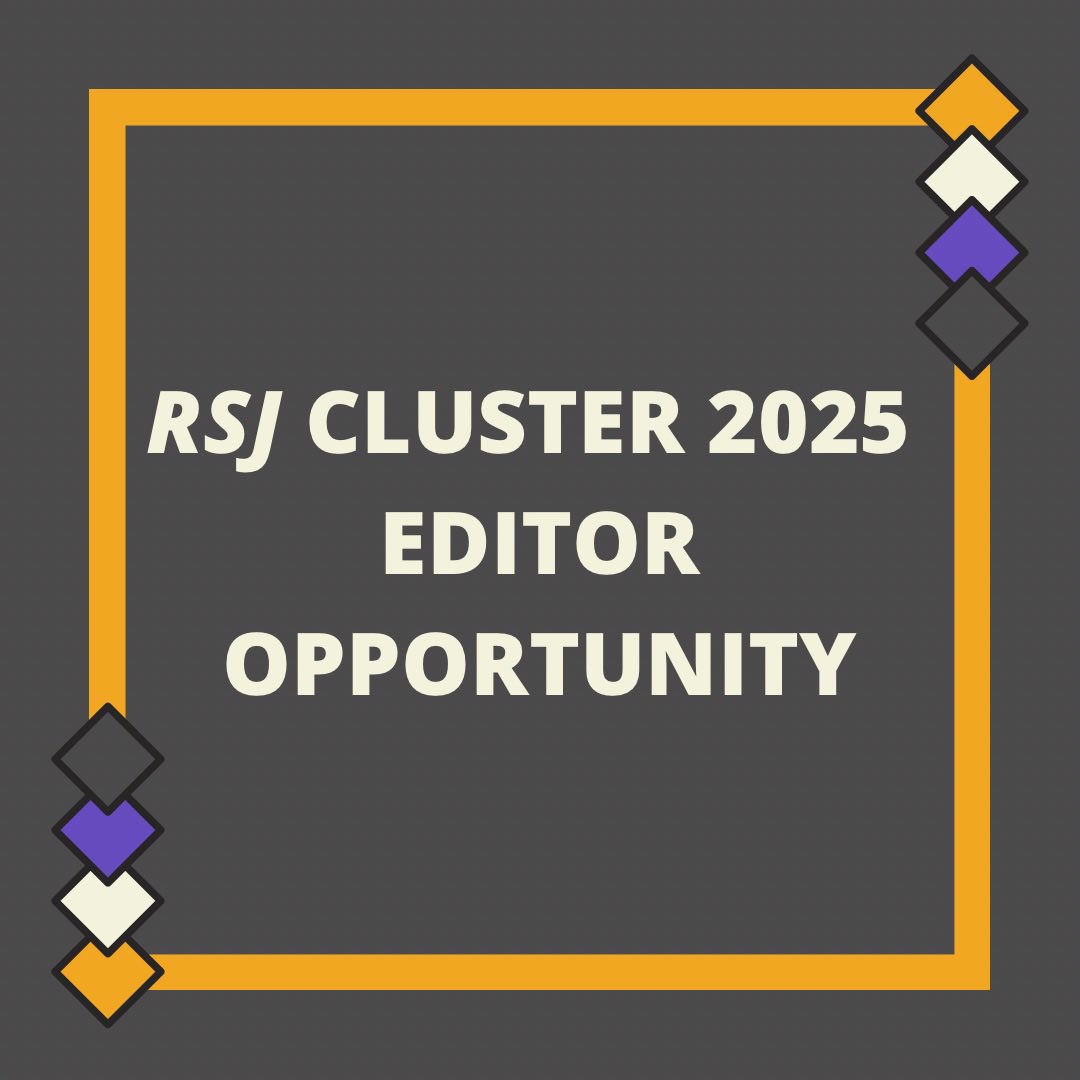 2/4
We're currently looking for someone willing to take on editorial responsibilities for next year's Cluster. This would include identifying a theme of interest, circulating a call for papers/contributors, and guiding authors through the Cluster process.