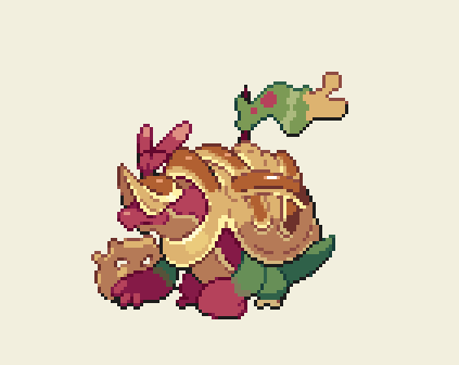 Flappeel and Pappladin
Sprite by me
Design by <a href="/N4ni_N4ni/">Foongoos</a> 
#pixelart #ドット絵 #ポケモンSV #PokemonScarletViolet #pixelartist #fakemon