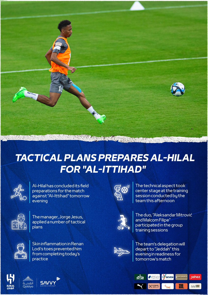 📃Tactical Plans Prepares #AlHilal for 'Al-Ittihad' ⚽️💙