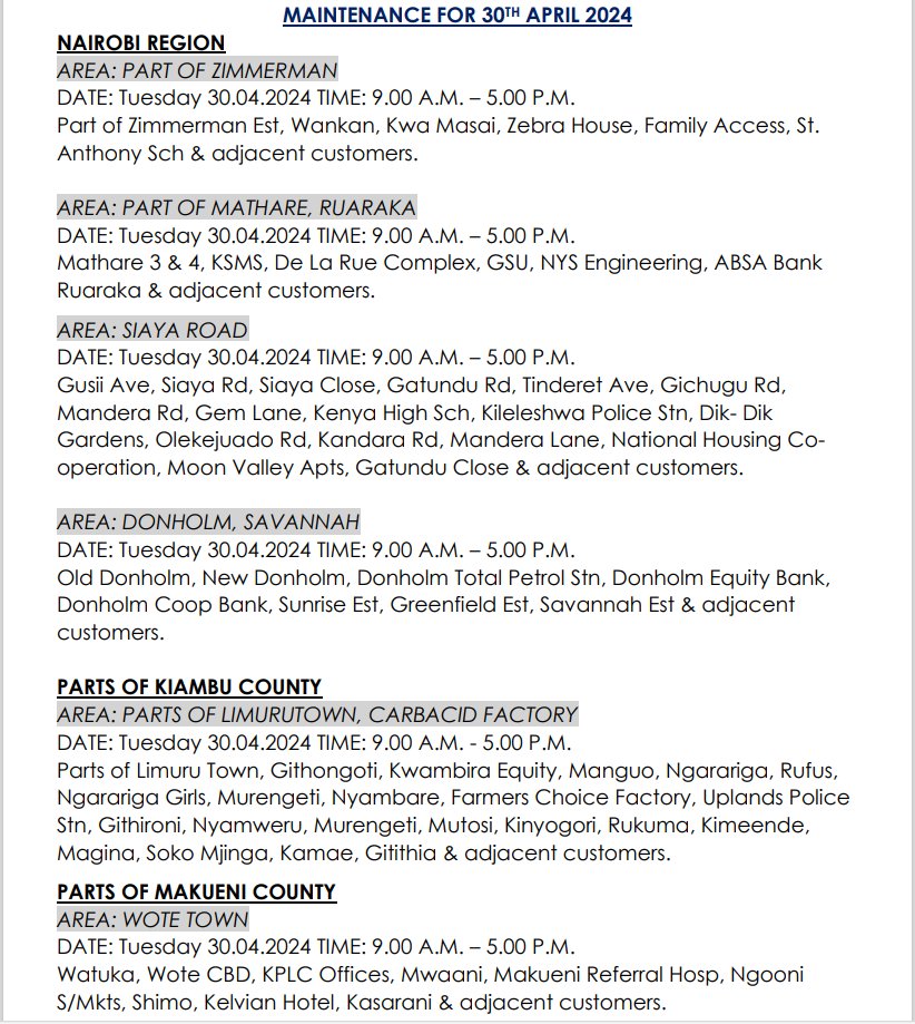 KenyaPower_Care's tweet image. Good evening,
Kindly receive tomorrows power interruptions (30.04.2024)
^FK