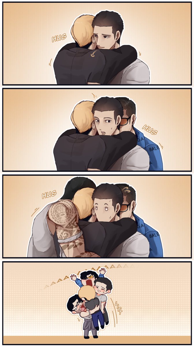 AniMaoo's tweet photo. The J-high boys getting their well-deserved group hug 🙏

Man when are they going to get a break and just hang out like how they usually did😭

#lookism https://t.co/6ZNOcUotbW