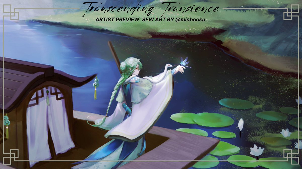 🐍Transcending Transience: Artist Preview🐍

Baizhu's voyage through the tranquil lake exudes an air of serenity, beckoning us to join him in this idyllic escapade! 🪷
@mishooku's talent flawlessly conveys the essence of this piece!