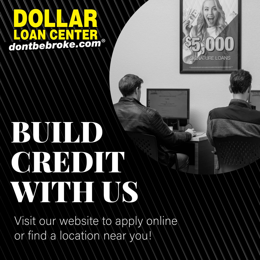 Ready to boost your credit score and financial future? Get a signature loan from Dollar Loan Center to start establishing and building credit! 

#creditbuilding #credittips #signatureloans