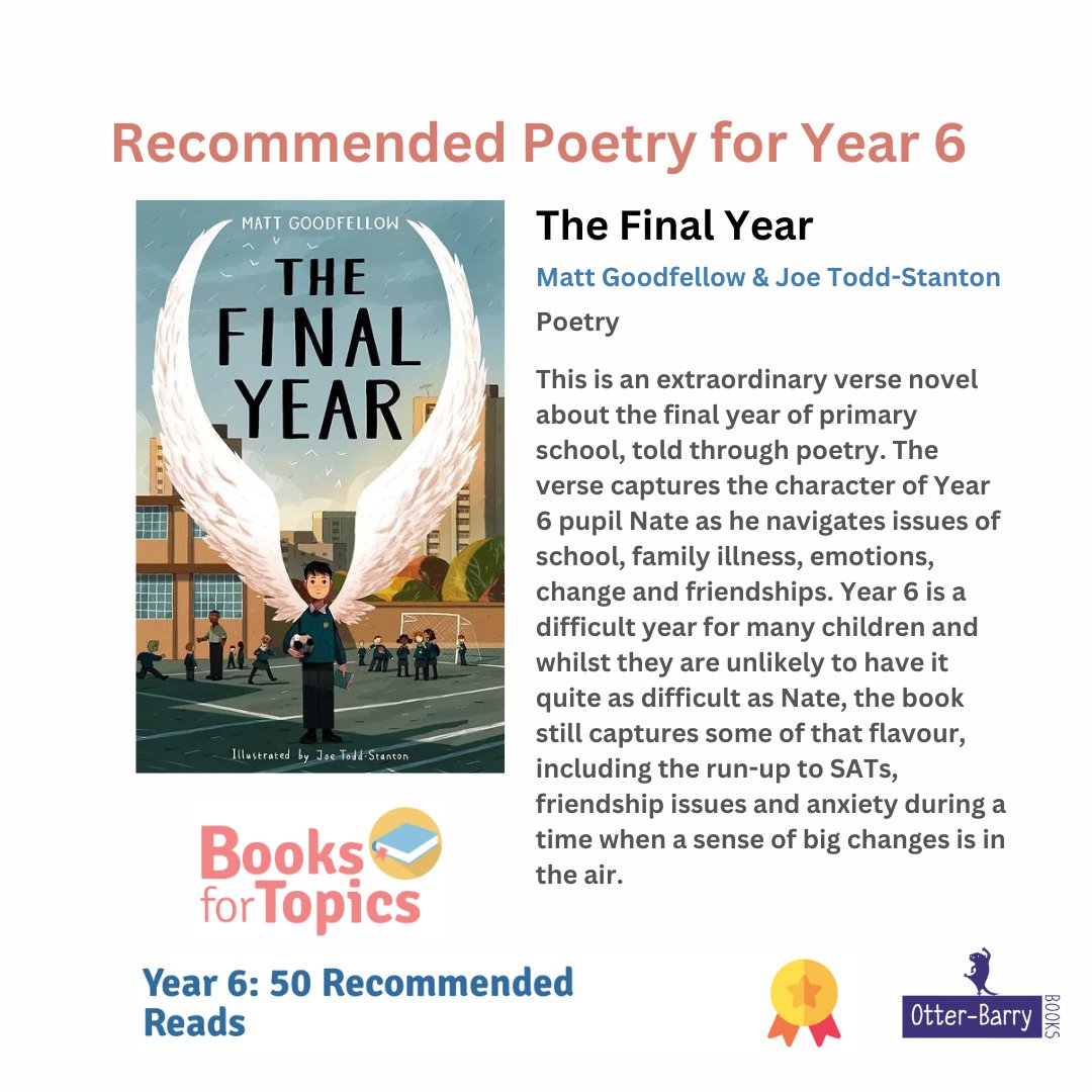 The Final Year has been listed by Books for Topics in their Year 6: Top 50 Recommended Reads! Congratulations @EarlyTrain, this is fantastic news! Read the full review here 👉 booksfortopics.com/booklists/reco… #TheFinalYear
