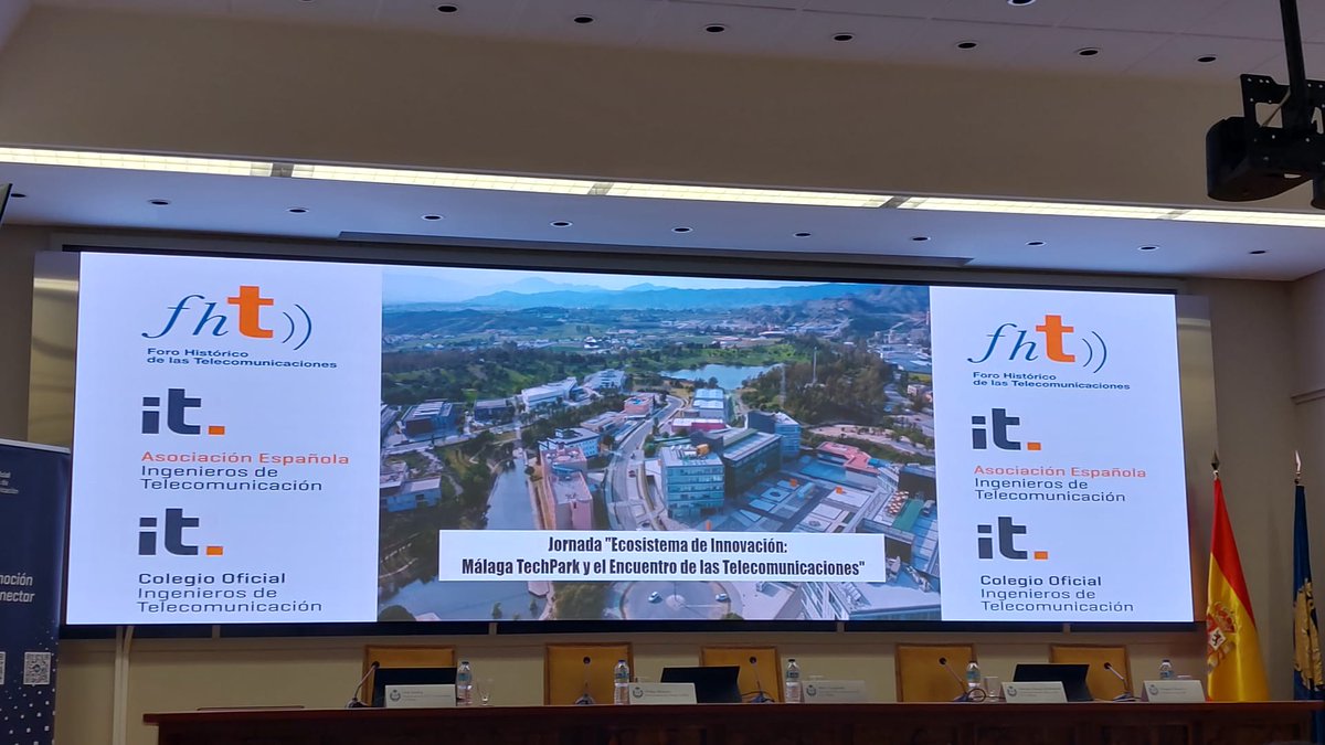Todo preparado para dar comienzo a la Jornada 'Ecosistemas de Innovación: Málaga TechPark y el Encuentro de las Telecomunicaciones'. Síguenos en directo: youtube.com/watch?v=BFSGHB… @ForoHistorico